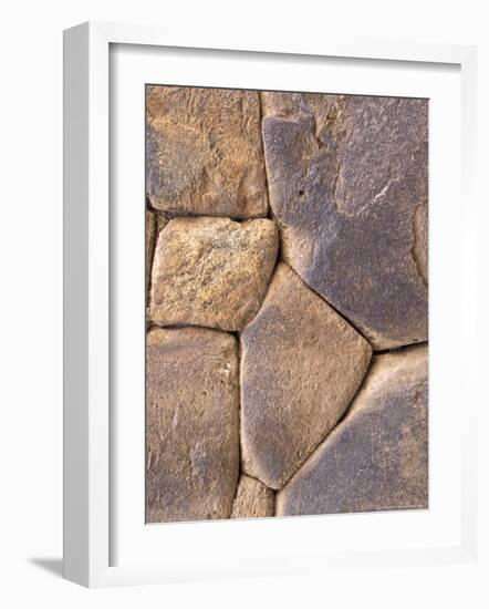 Intricate Rock Wall Detail, Ollantaytambo, Peru-Claudia Adams-Framed Photographic Print