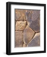 Intricate Rock Wall Detail, Ollantaytambo, Peru-Claudia Adams-Framed Photographic Print