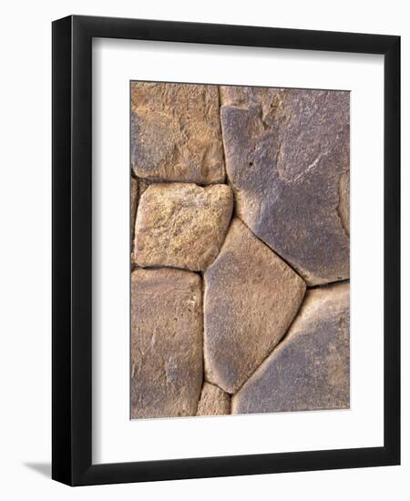 Intricate Rock Wall Detail, Ollantaytambo, Peru-Claudia Adams-Framed Photographic Print