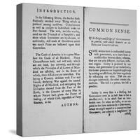 Introduction and First Page of 'Common Sense' by Thomas Paine, 1776-American School-Stretched Canvas