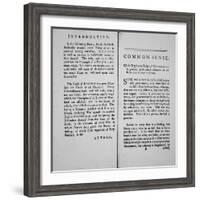 Introduction and First Page of 'Common Sense' by Thomas Paine, 1776-American School-Framed Giclee Print