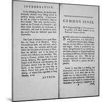 Introduction and First Page of 'Common Sense' by Thomas Paine, 1776-American School-Mounted Giclee Print