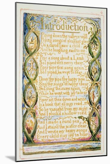 Introduction to Songs of Experience: Plate 30 from Songs of Innocence and of Experience C.1815-26-William Blake-Mounted Giclee Print