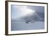 Inuit Hunter and His Dog Team Travelling on the Sea Ice, Greenland, Denmark, Polar Regions-Louise Murray-Framed Photographic Print