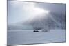 Inuit Hunter and His Dog Team Travelling on the Sea Ice, Greenland, Denmark, Polar Regions-Louise Murray-Mounted Photographic Print