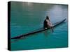 Inuit in Traditional Kayak, Greenland, Polar Regions-David Lomax-Stretched Canvas