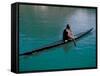 Inuit in Traditional Kayak, Greenland, Polar Regions-David Lomax-Framed Stretched Canvas