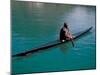 Inuit in Traditional Kayak, Greenland, Polar Regions-David Lomax-Mounted Photographic Print