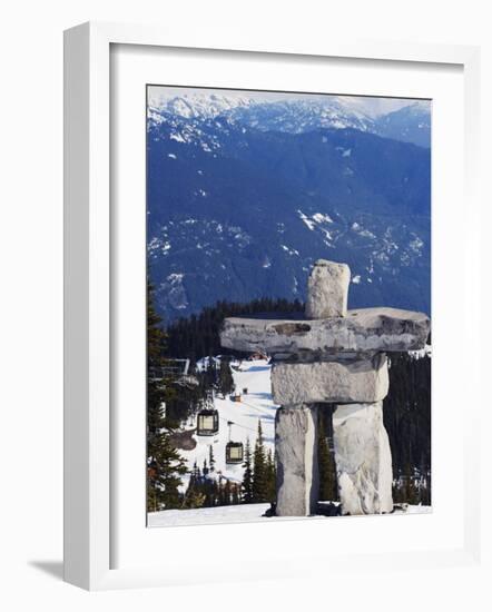 Inuit Inukshuk Stone Statue, Whistler Mountain Resort-Christian Kober-Framed Photographic Print