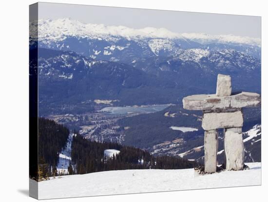 Inuit Inukshuk Stone Statue, Whistler Mountain Resort-Christian Kober-Stretched Canvas