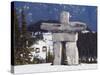 Inuit Inukshuk Stone Statue, Whistler Mountain Resort-Christian Kober-Stretched Canvas