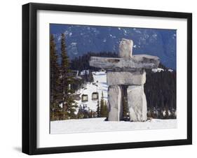 Inuit Inukshuk Stone Statue, Whistler Mountain Resort-Christian Kober-Framed Photographic Print
