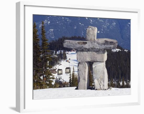 Inuit Inukshuk Stone Statue, Whistler Mountain Resort-Christian Kober-Framed Photographic Print
