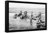 Inuit Killing Salmon with Spears-null-Framed Stretched Canvas