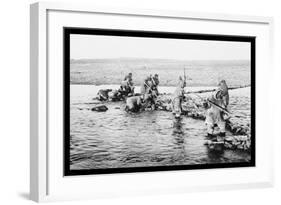 Inuit Killing Salmon with Spears-null-Framed Art Print