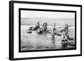 Inuit Killing Salmon with Spears-null-Framed Art Print