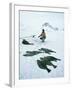 Inuit Man Fishing for Halibut, Greenland, Polar Regions-Jack Jackson-Framed Photographic Print