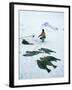 Inuit Man Fishing for Halibut, Greenland, Polar Regions-Jack Jackson-Framed Photographic Print