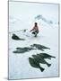 Inuit Man Fishing for Halibut, Greenland, Polar Regions-Jack Jackson-Mounted Photographic Print