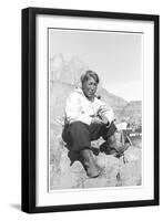 Inuit Man Smoking a Pipe-Angelo Cozzi-Framed Giclee Print