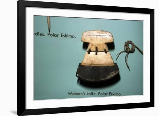 Inuit, Polar Eskimo or Inughuit, Woman's knife in Bone and steel-Unknown-Framed Giclee Print