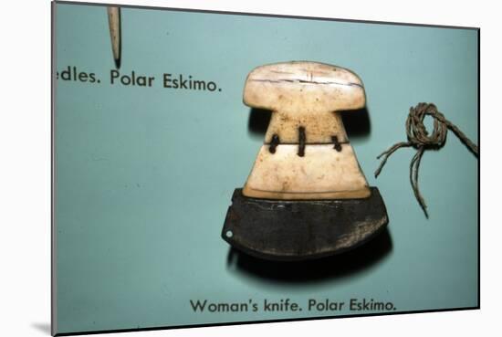 Inuit, Polar Eskimo or Inughuit, Woman's knife in Bone and steel-Unknown-Mounted Giclee Print