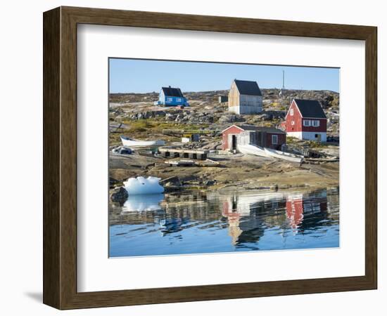 Inuit village Oqaatsut (once called Rodebay) located in Disko Bay. Greenland-Martin Zwick-Framed Photographic Print