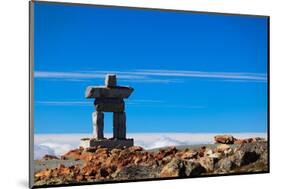 Inukshuk atop Mount Whistler-null-Mounted Art Print