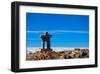 Inukshuk atop Mount Whistler-null-Framed Art Print