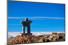 Inukshuk atop Mount Whistler-null-Mounted Art Print