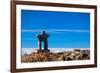 Inukshuk atop Mount Whistler-null-Framed Art Print