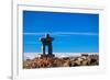 Inukshuk atop Mount Whistler-null-Framed Art Print