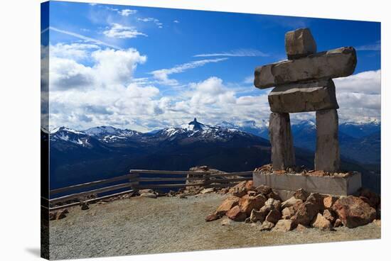 Inukshuk atop Mount Whistler-null-Stretched Canvas