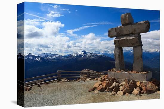 Inukshuk atop Mount Whistler-null-Stretched Canvas