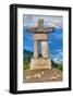 Inukshuk atop WhistlerMountain-null-Framed Art Print