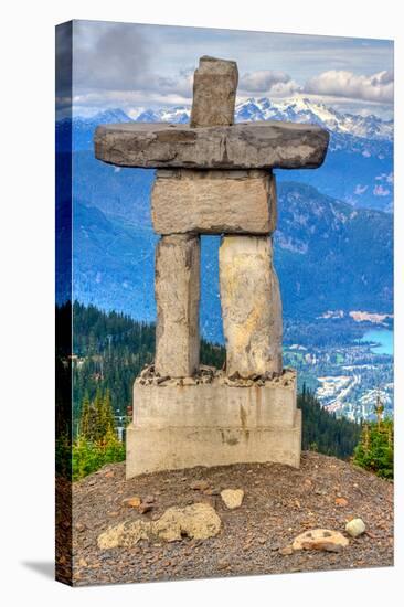 Inukshuk atop WhistlerMountain-null-Stretched Canvas