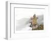 Inukshuk in Cold Winter Scene-null-Framed Premium Giclee Print