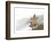 Inukshuk in Cold Winter Scene-null-Framed Art Print