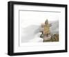 Inukshuk in Cold Winter Scene-null-Framed Art Print