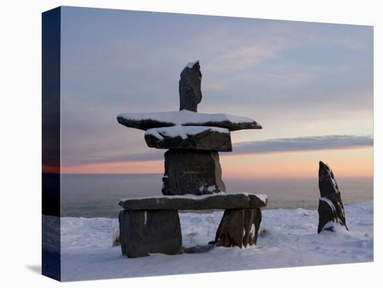 Inukshuk, Inuit Stone Landmark, Churchill, Hudson Bay, Manitoba, Canada-Thorsten Milse-Stretched Canvas