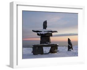 Inukshuk, Inuit Stone Landmark, Churchill, Hudson Bay, Manitoba, Canada-Thorsten Milse-Framed Photographic Print