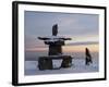 Inukshuk, Inuit Stone Landmark, Churchill, Hudson Bay, Manitoba, Canada-Thorsten Milse-Framed Photographic Print