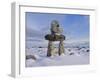 Inukshuk Marker at Aupalaqtuq Point, Cape Dorset, Baffin Island, Canadian Arctic, Canada-Alison Wright-Framed Photographic Print