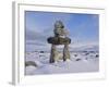 Inukshuk Marker at Aupalaqtuq Point, Cape Dorset, Baffin Island, Canadian Arctic, Canada-Alison Wright-Framed Photographic Print