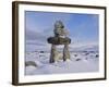 Inukshuk Marker at Aupalaqtuq Point, Cape Dorset, Baffin Island, Canadian Arctic, Canada-Alison Wright-Framed Photographic Print