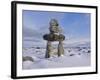 Inukshuk Marker at Aupalaqtuq Point, Cape Dorset, Baffin Island, Canadian Arctic, Canada-Alison Wright-Framed Photographic Print