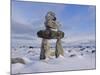 Inukshuk Marker at Aupalaqtuq Point, Cape Dorset, Baffin Island, Canadian Arctic, Canada-Alison Wright-Mounted Photographic Print