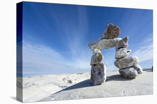 Inukshuk, Nunavut Territory, Canada-Paul Souders-Stretched Canvas