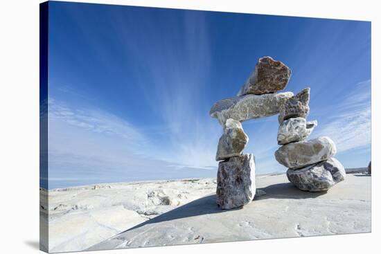 Inukshuk, Nunavut Territory, Canada-Paul Souders-Stretched Canvas