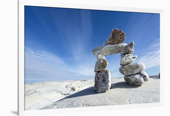 Inukshuk, Nunavut Territory, Canada-Paul Souders-Framed Photographic Print